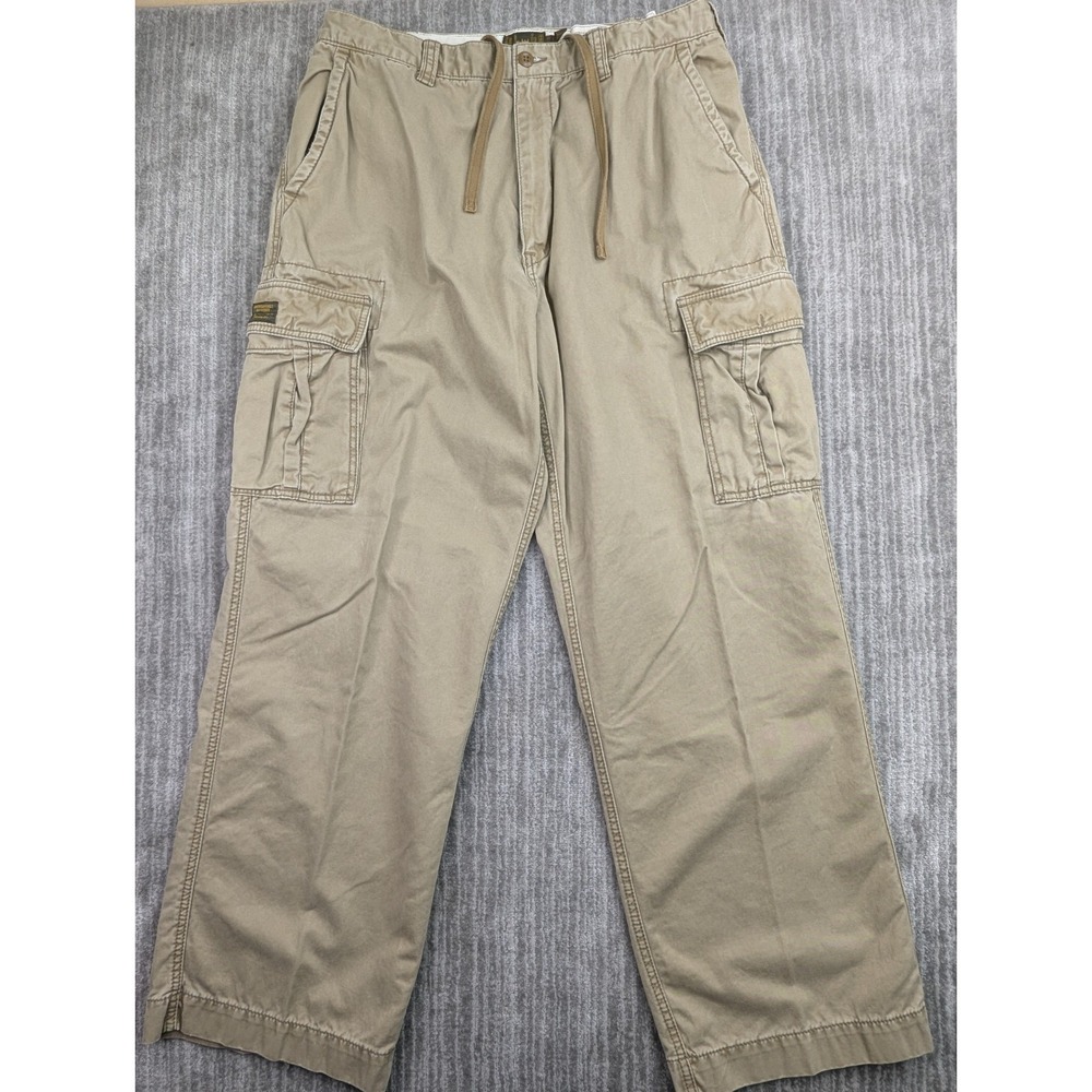 VTG Y2K American Eagle Military Cargo Pants Men's 34x31 Khaki Baggy Utility